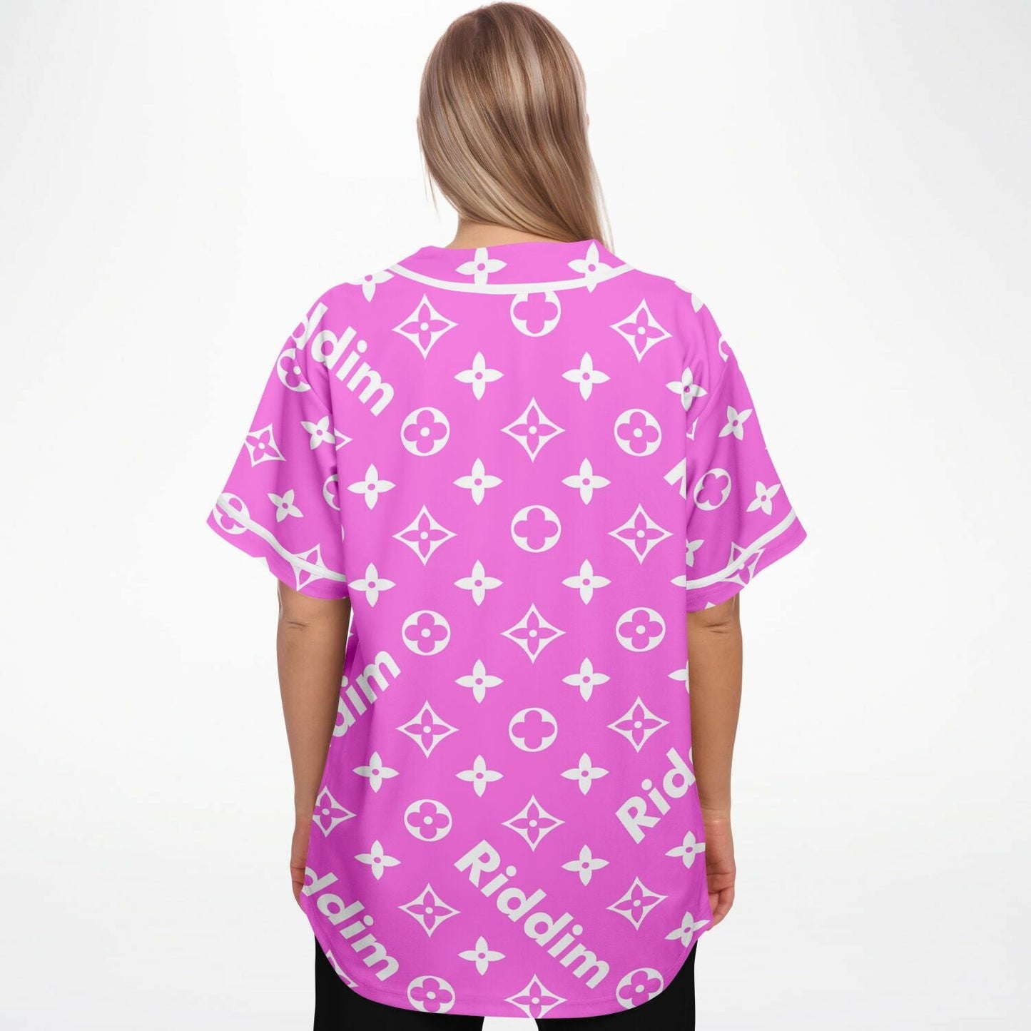 Pink Luxury Monogram Rave Baseball Jersey