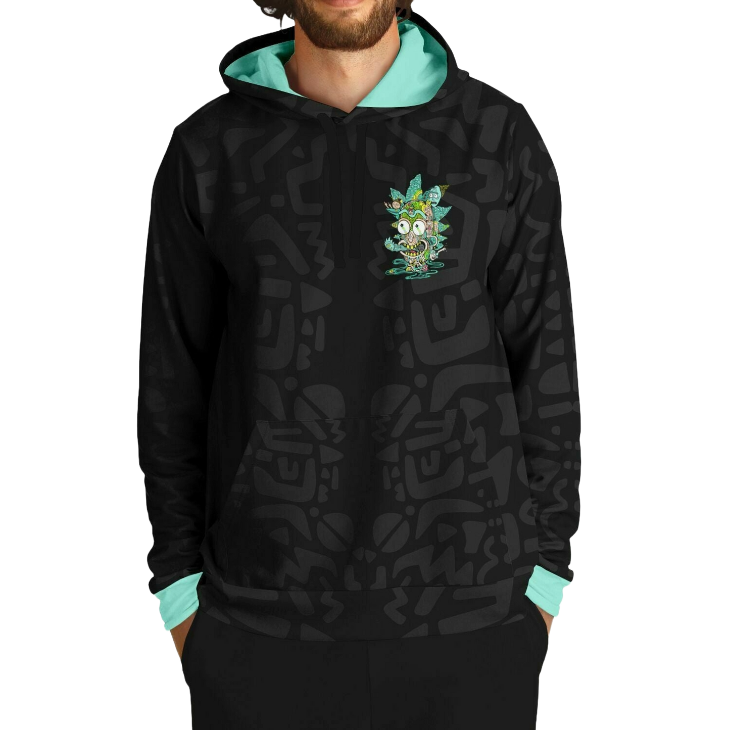 Trippy Melting Cartoon Face Rave Hoodie