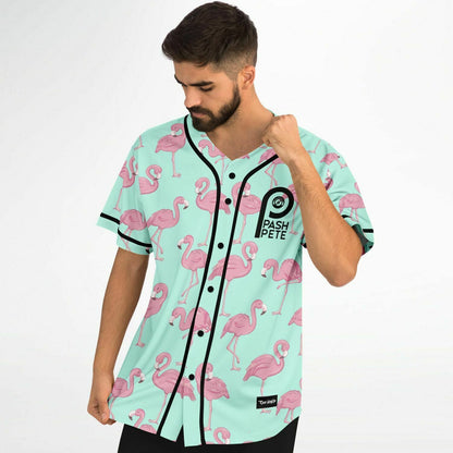 Pash Pete Mint Green Repeating Pink Rave Baseball Jersey