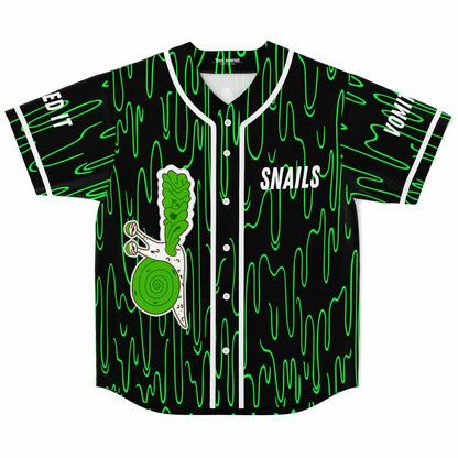 Snails Black Green Dripping Rave Baseball Jersey