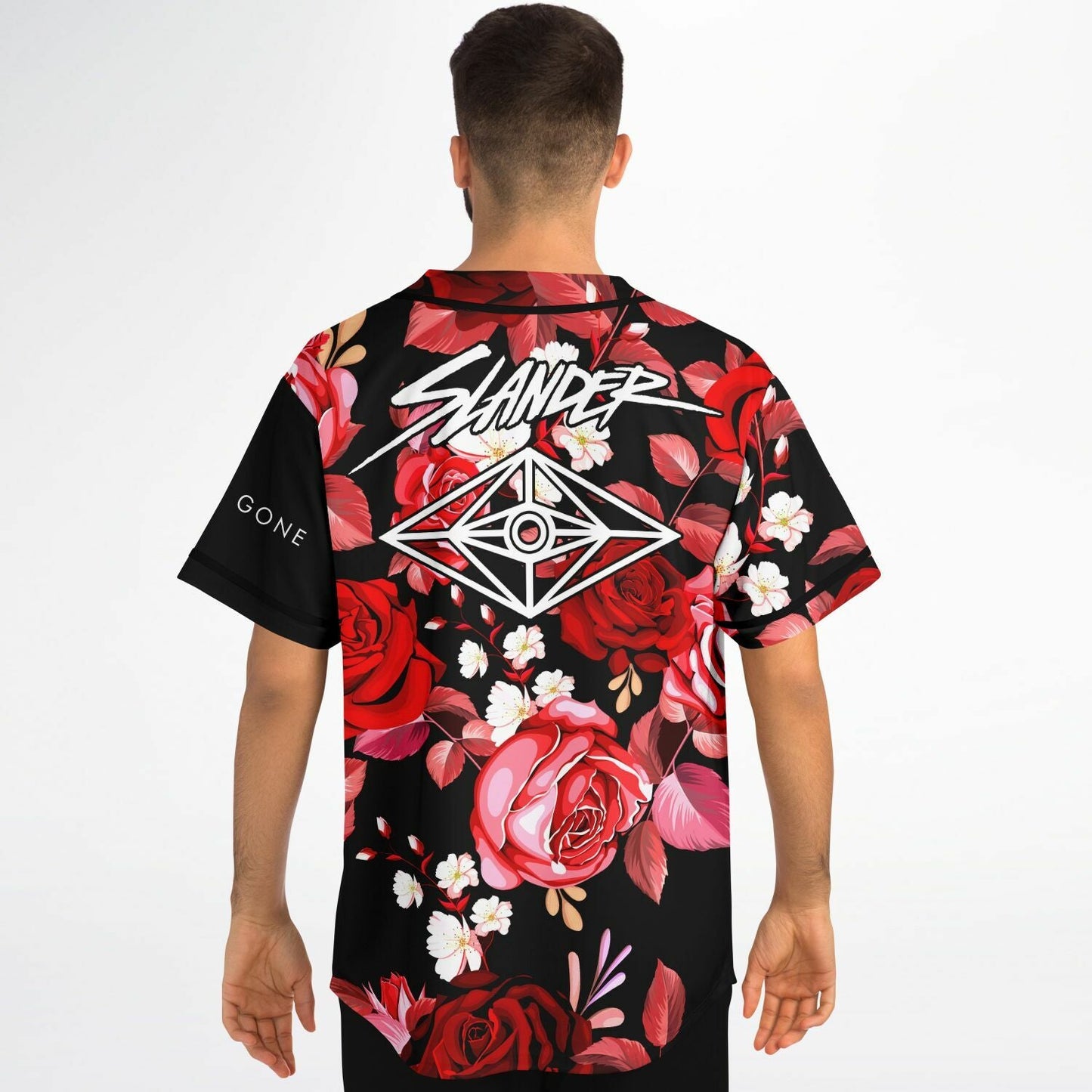 Slander Black Realistic Red Rave Baseball Jersey