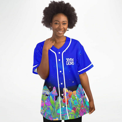 Seven Lions Royal Blue Psychedelic Glowing Rave Baseball Jersey