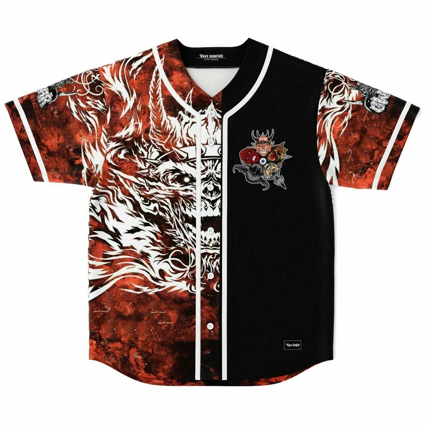 GWAR Red Black White Tribal Rave Baseball Jersey