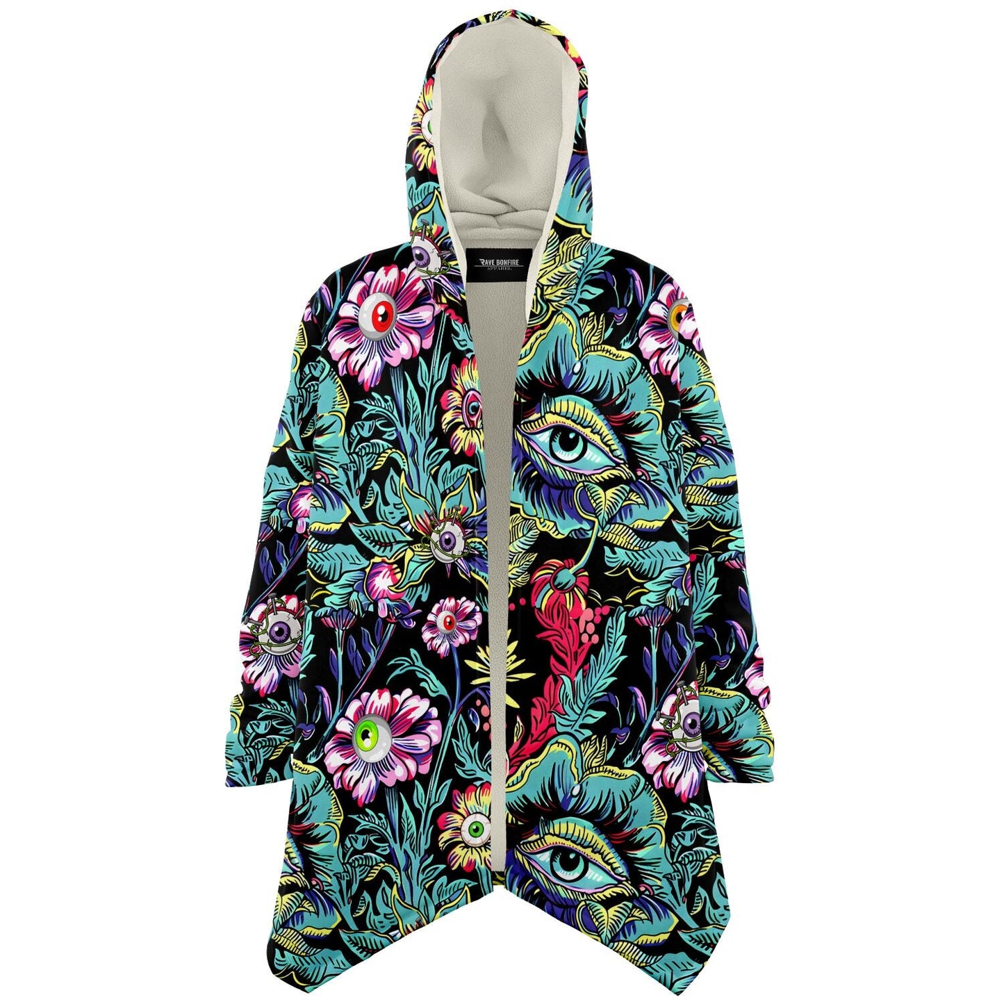 Black Surreal Garden Rave Cloak