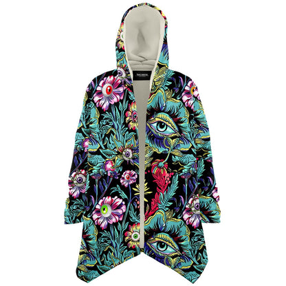 Black Surreal Garden Rave Cloak