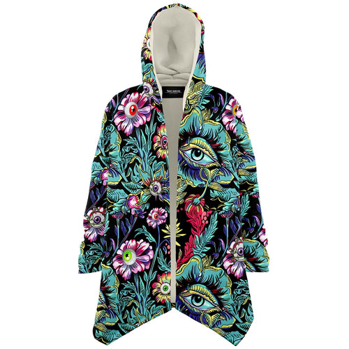 Black Surreal Garden Rave Cloak
