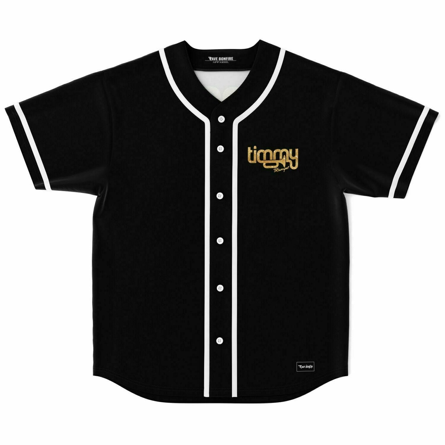 Timmy Trumpet Black Gold Script Rave Baseball Jersey