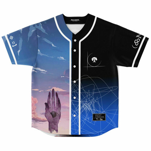 Porter Robinson Sky Blue Split Panel Rave Baseball Jersey