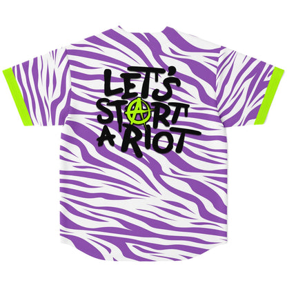 Purple White Zebra Rave Baseball Jersey