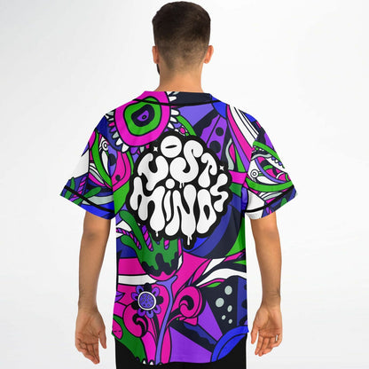 Lost Minds Hot Pink Psychedelic Swirling Rave Baseball Jersey