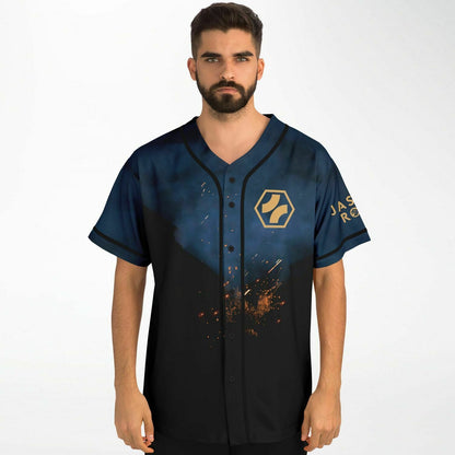 Seven Lions Navy Blue Fiery Lion Rave Baseball Jersey