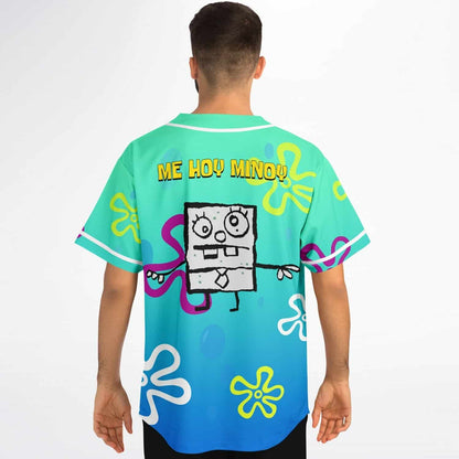 Teal Blue Spongebob Rave Baseball Jersey