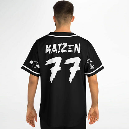 Black White Line Rave Baseball Jersey