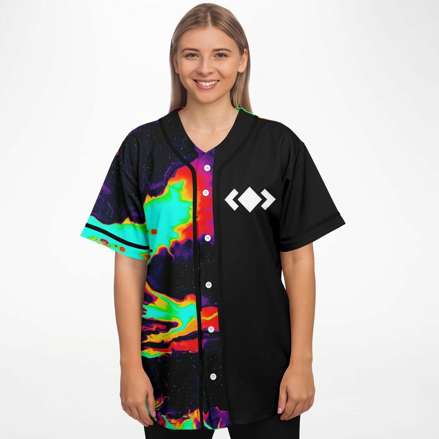 Madeon Black Paired Liquid Marble Rave Baseball Jersey