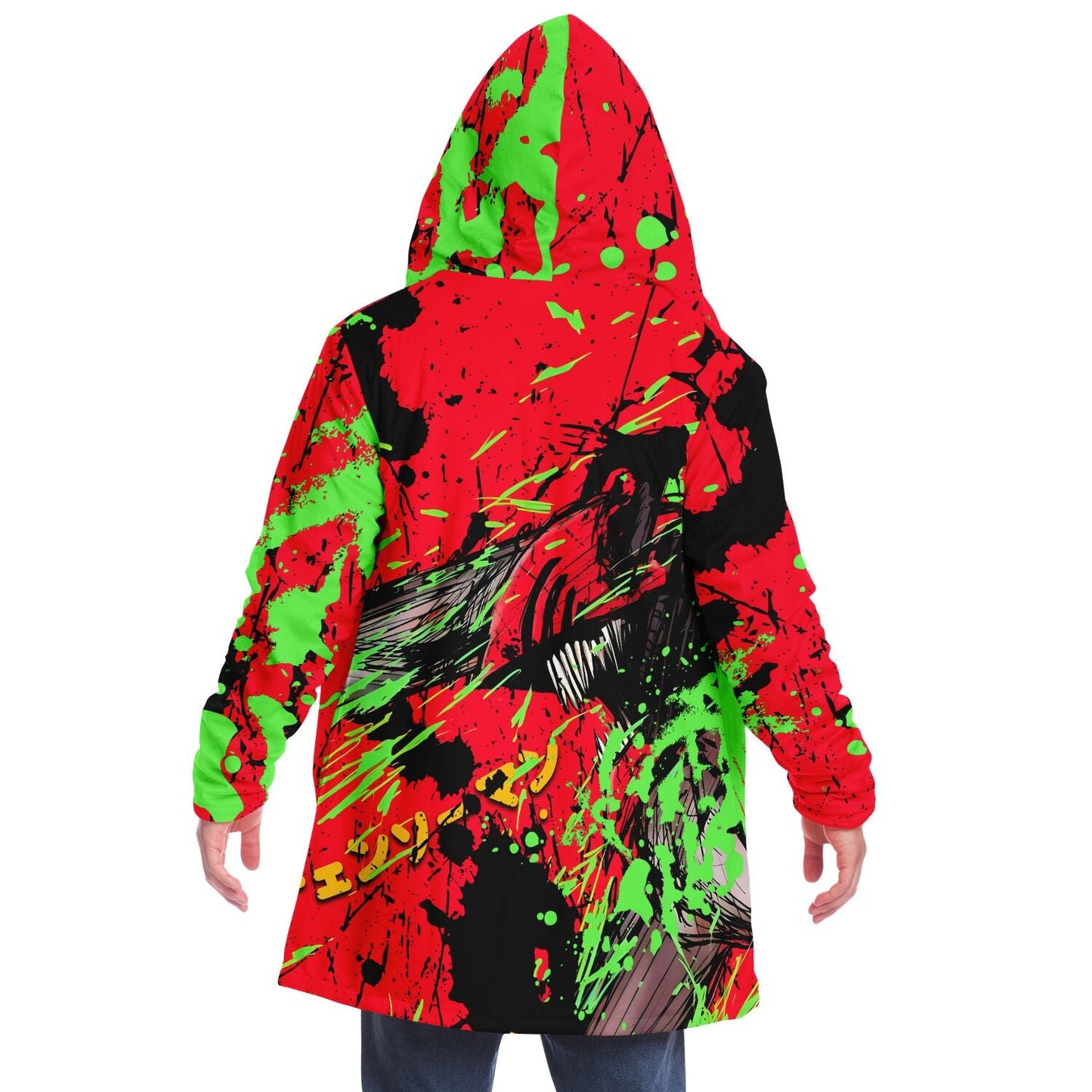 Bright Red Abstract Paint Rave Cloak