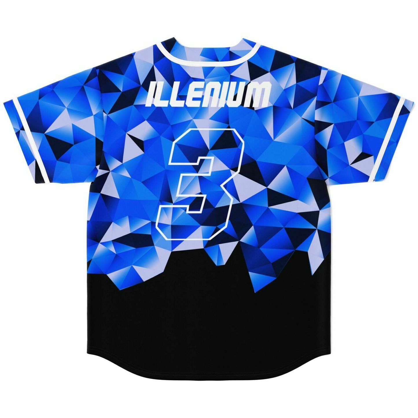 Illenium Blue Black Low Poly Rave Baseball Jersey