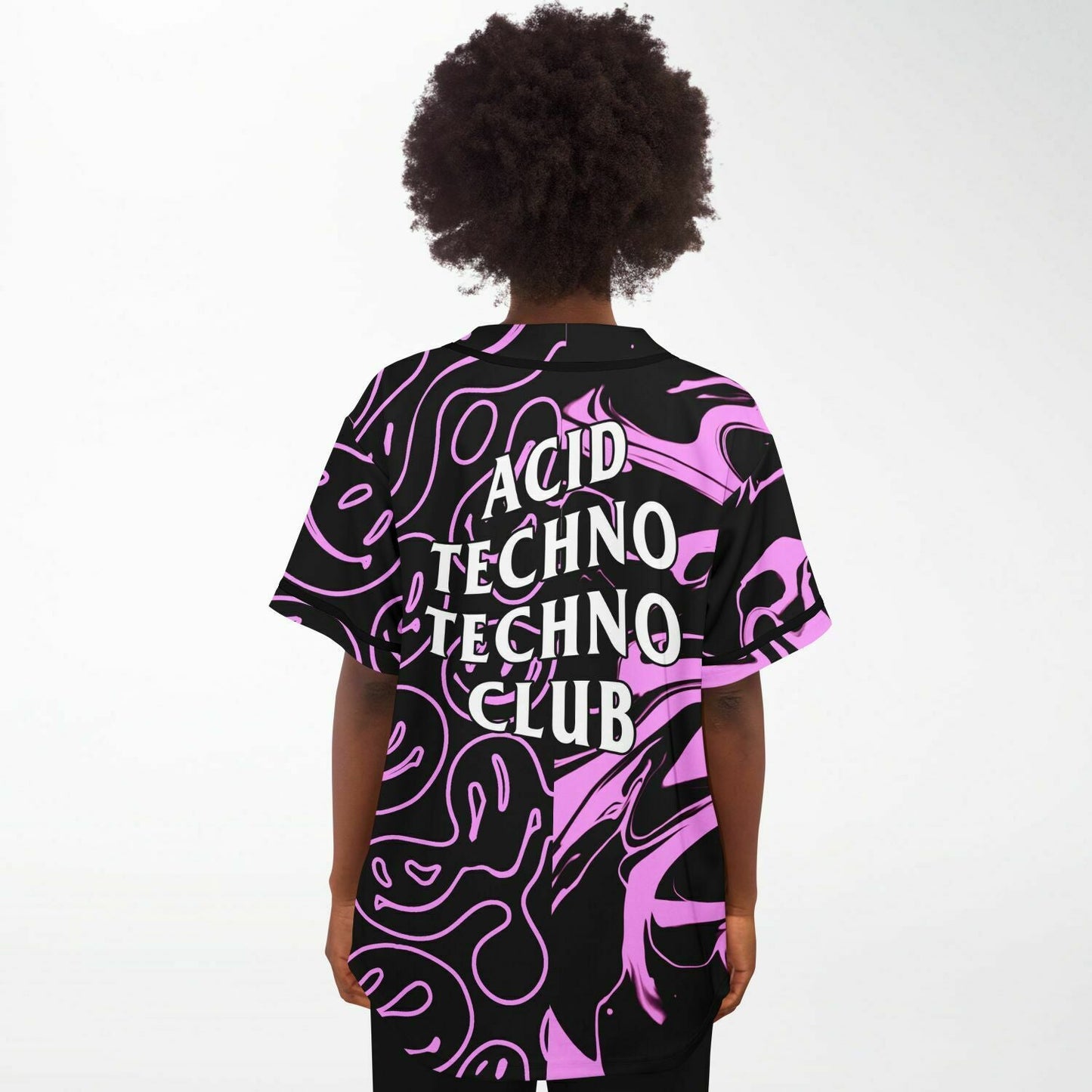Black Pink Split Rave Baseball Jersey