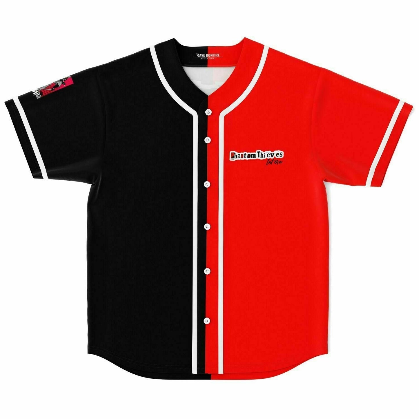 Split Black Half Rave Baseball Jersey