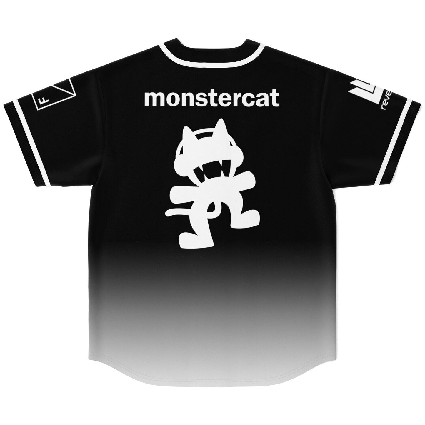 Black White Minimal Gradient Rave Baseball Jersey