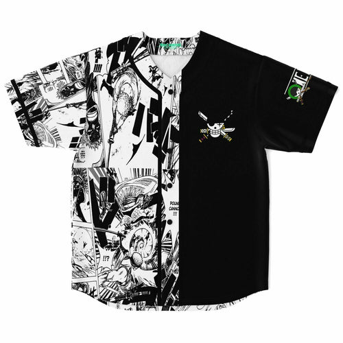 Black White Split Panel Rave Baseball Jersey