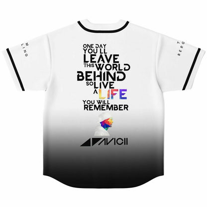 Avicii White Black Faded Gradient Rave Baseball Jersey