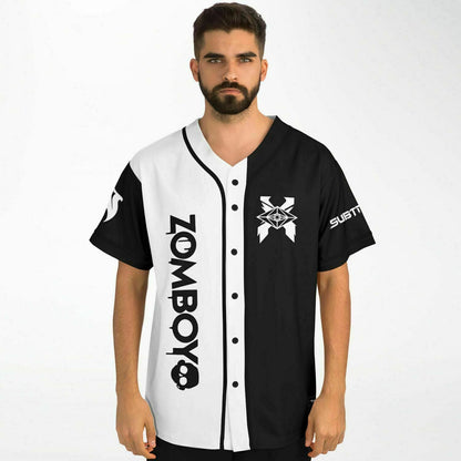 Zomboy Black White Half Rave Baseball Jersey