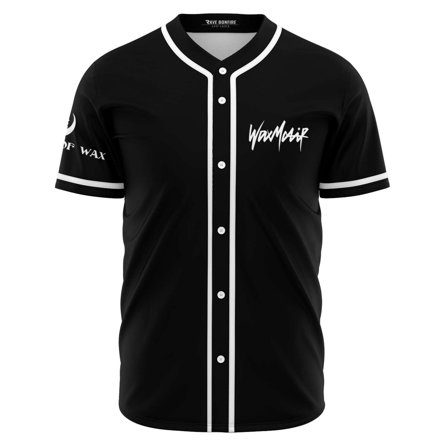 WaxMotif Black Mostly Rave Baseball Jersey
