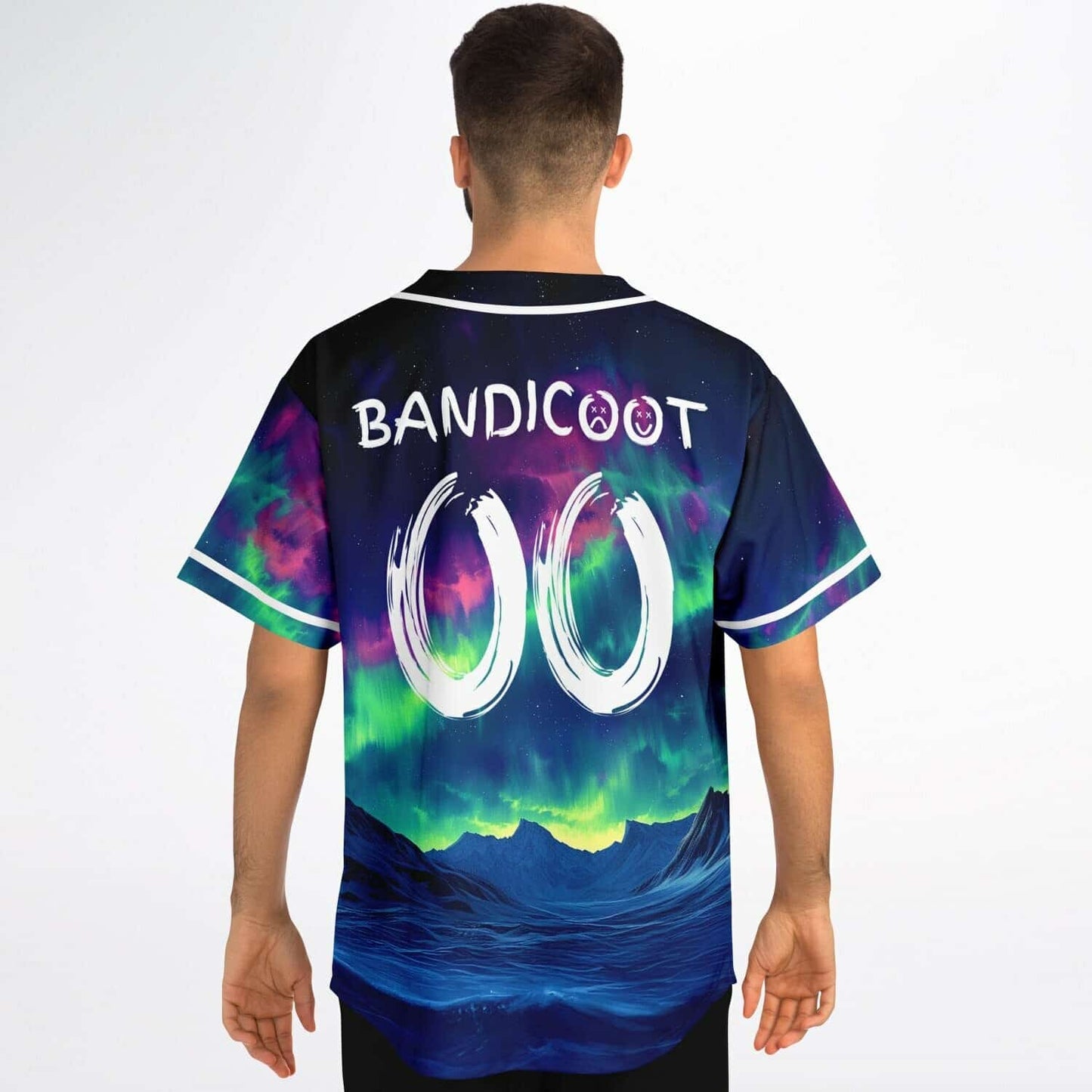 Deep Blue Aurora Borealis Rave Baseball Jersey