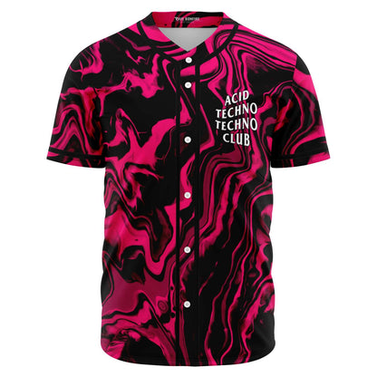 Hot Pink Liquid Marble Rave Baseball Jersey