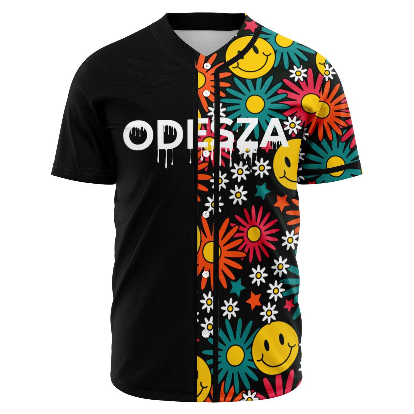 ODESZA Black Split Half Rave Baseball Jersey