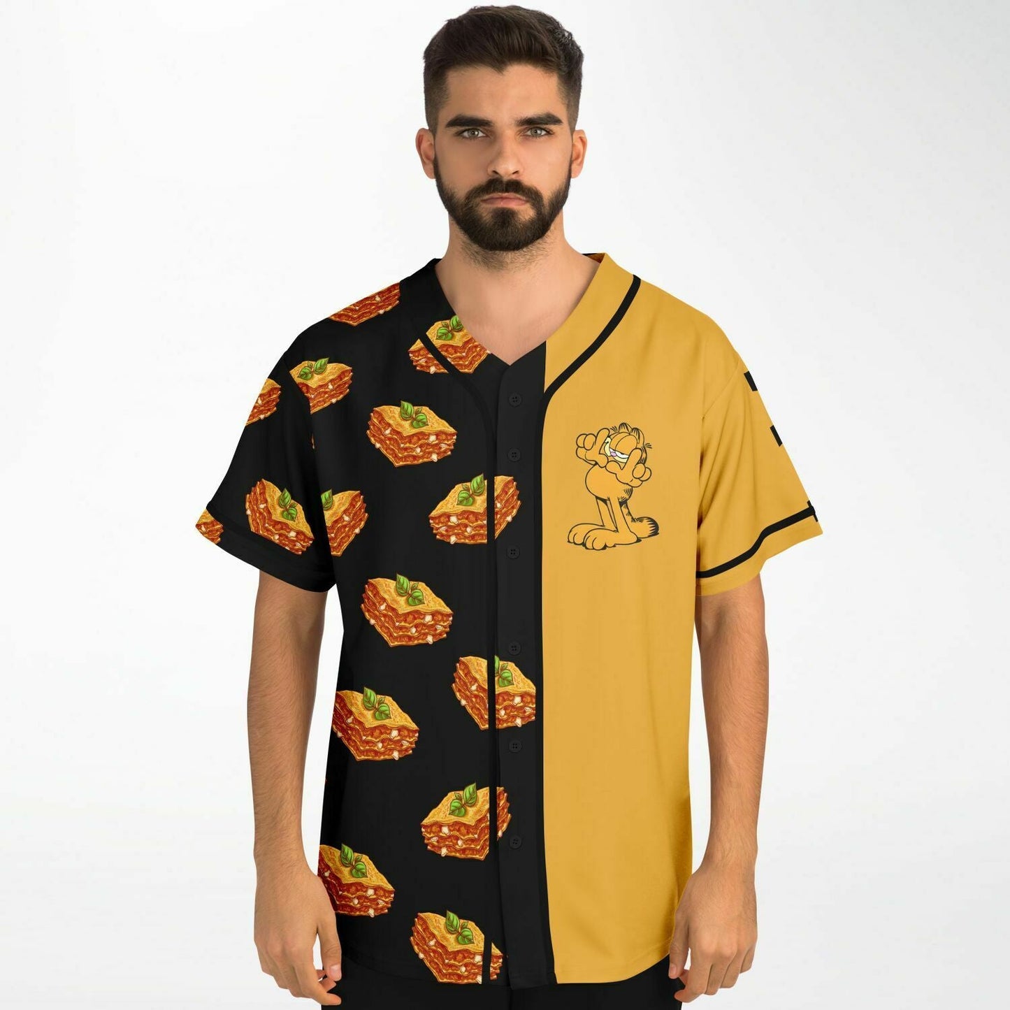 Black Mustard Garfield Cat Rave Baseball Jersey