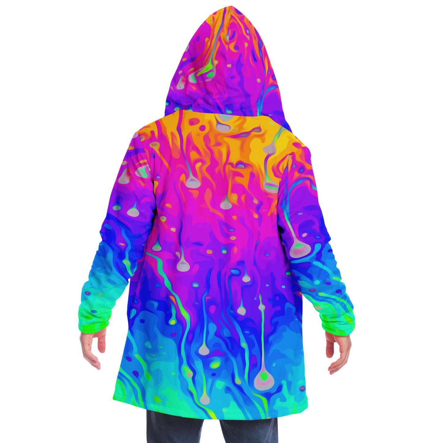 Rainbow acid trip hooded cloak