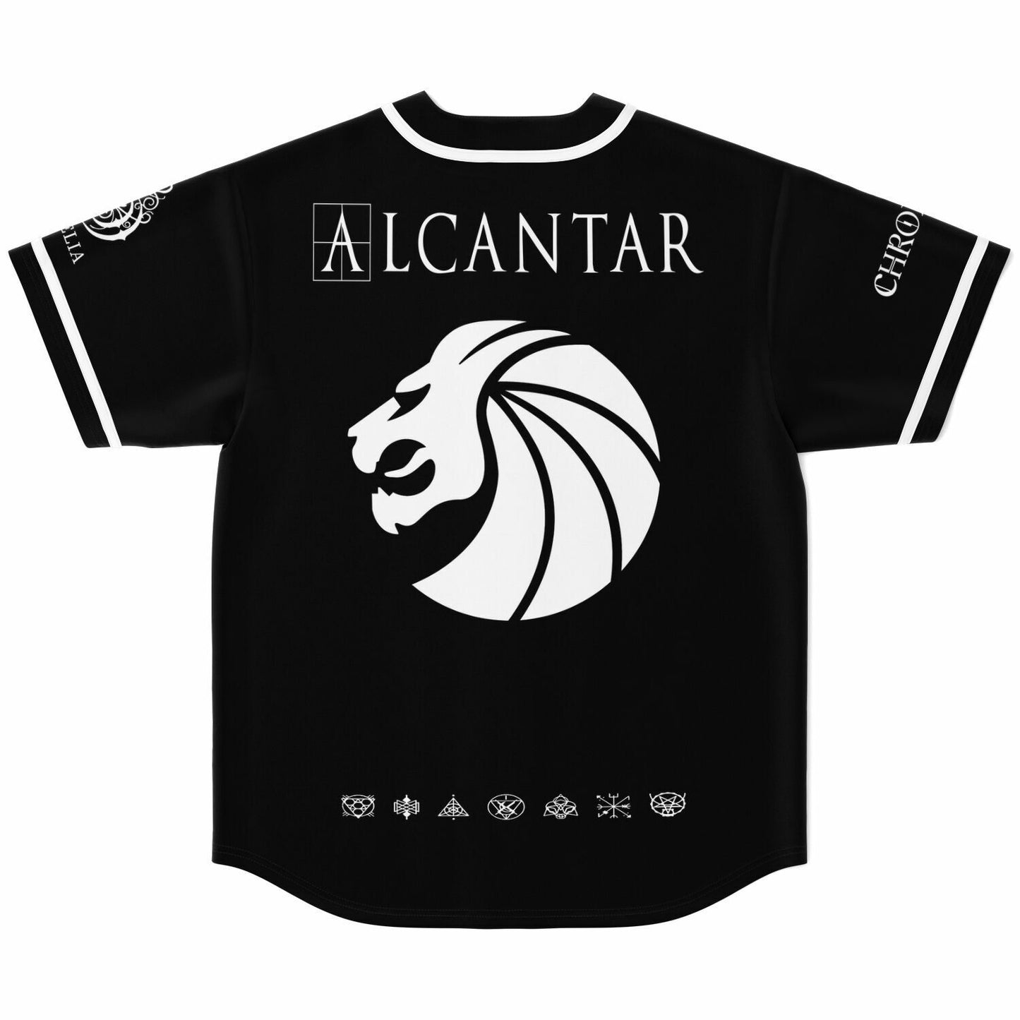 Seven Lions Black Wordmark Lion Rave Baseball Jersey