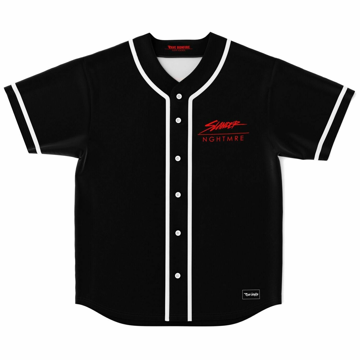 SLANDER & NGHTMRE Black Artist Wordmark Rave Baseball Jersey