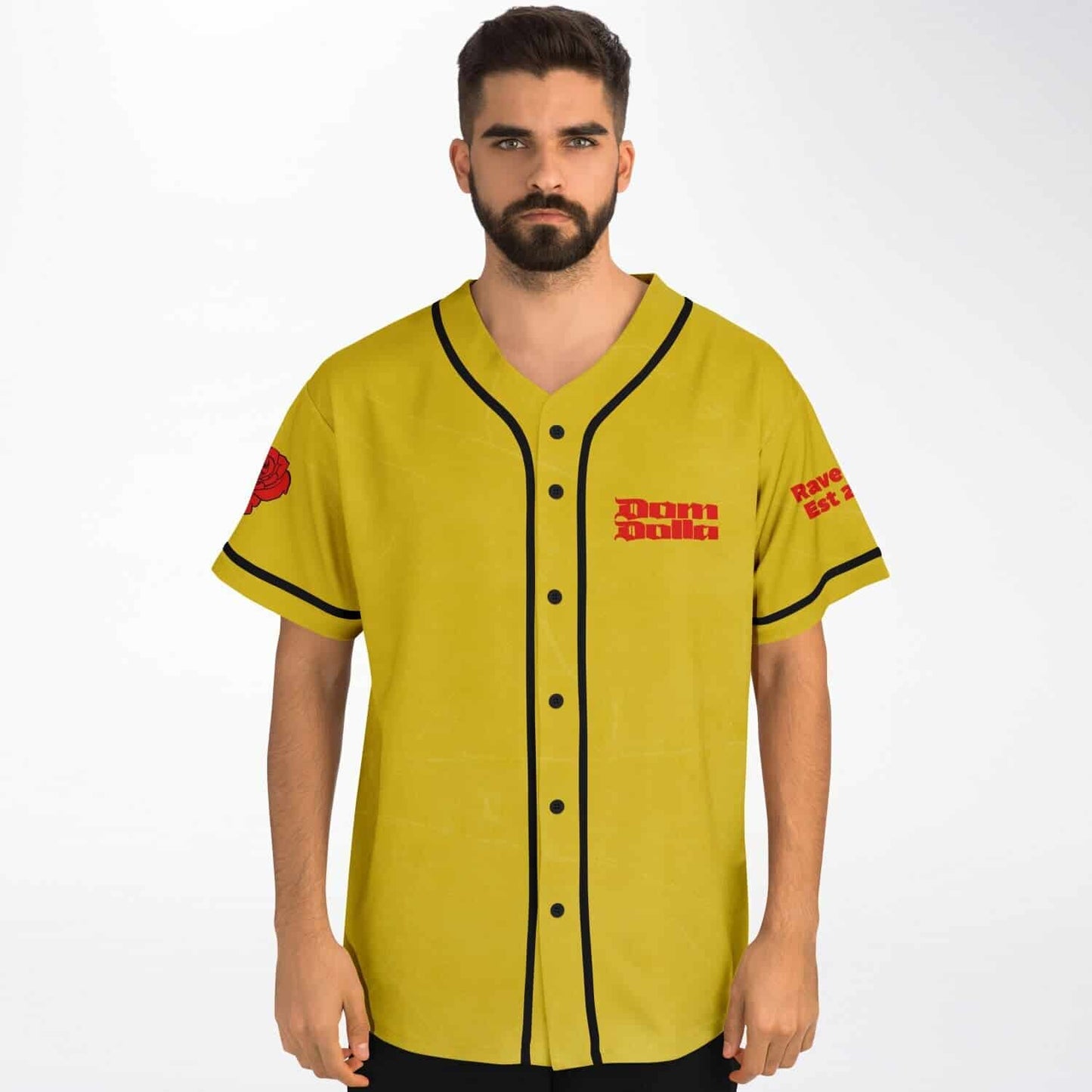 Dom Dolla Mustard Yellow Vintage Washed Rave Baseball Jersey