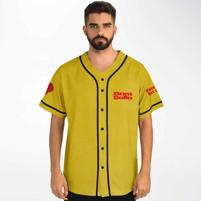 Dom Dolla Mustard Yellow Vintage Washed Rave Baseball Jersey