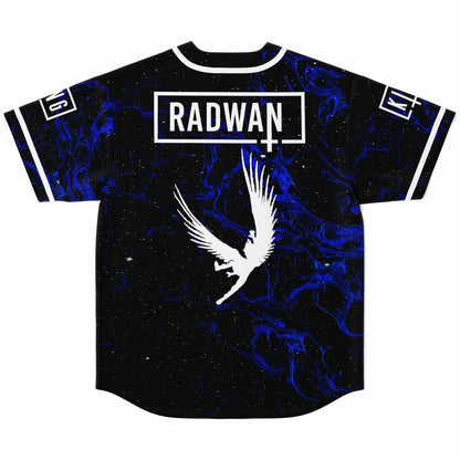Black Blue Liquid Rave Baseball Jersey