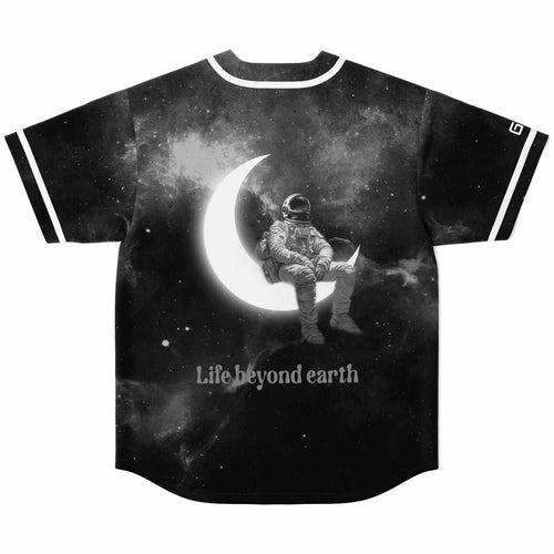 Black White Astronaut Sitting Rave Baseball Jersey