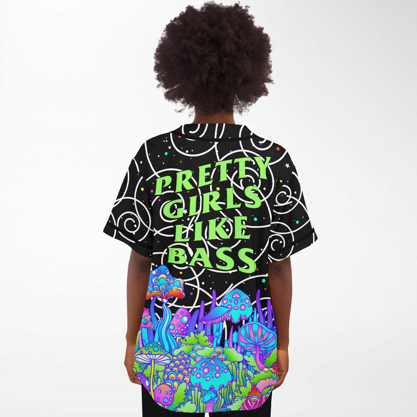 Black Psychedelic Galaxy Rave Baseball Jersey