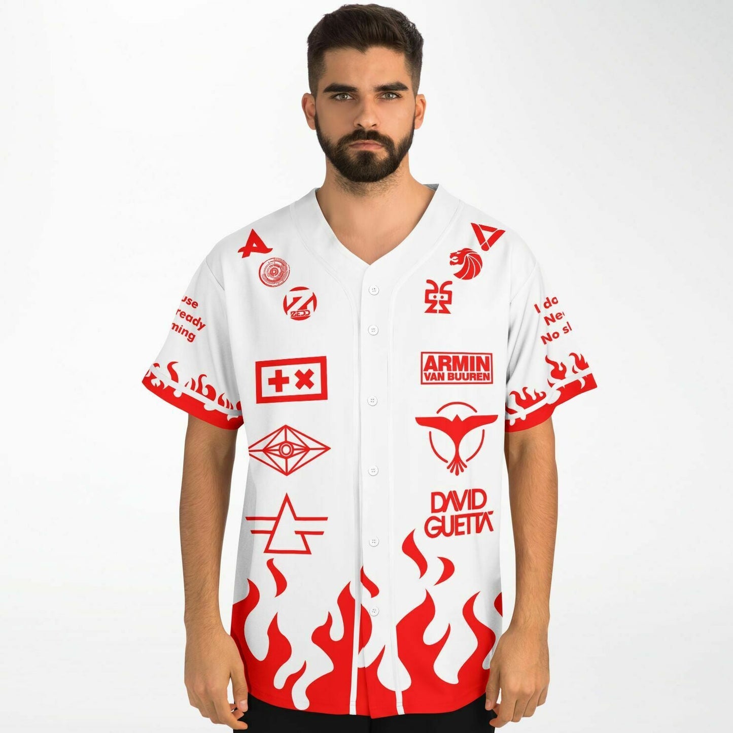 Armin van Buuren White Collage Edm Rave Baseball Jersey