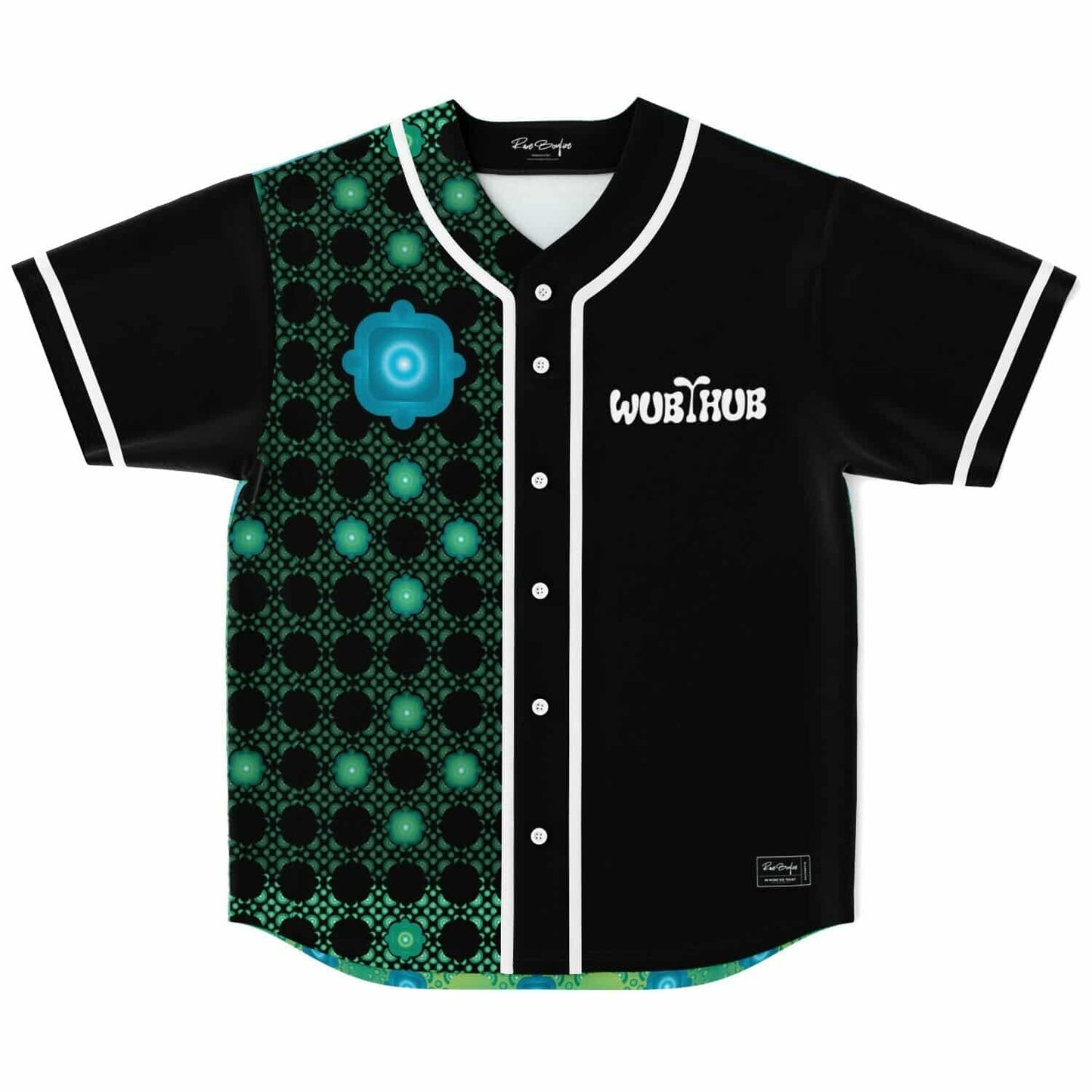 Black Geometric Dot Rave Baseball Jersey