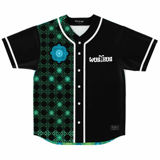 Black Geometric Dot Rave Baseball Jersey