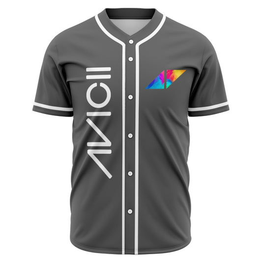 Avicii Charcoal Minimal Branded Rave Baseball Jersey
