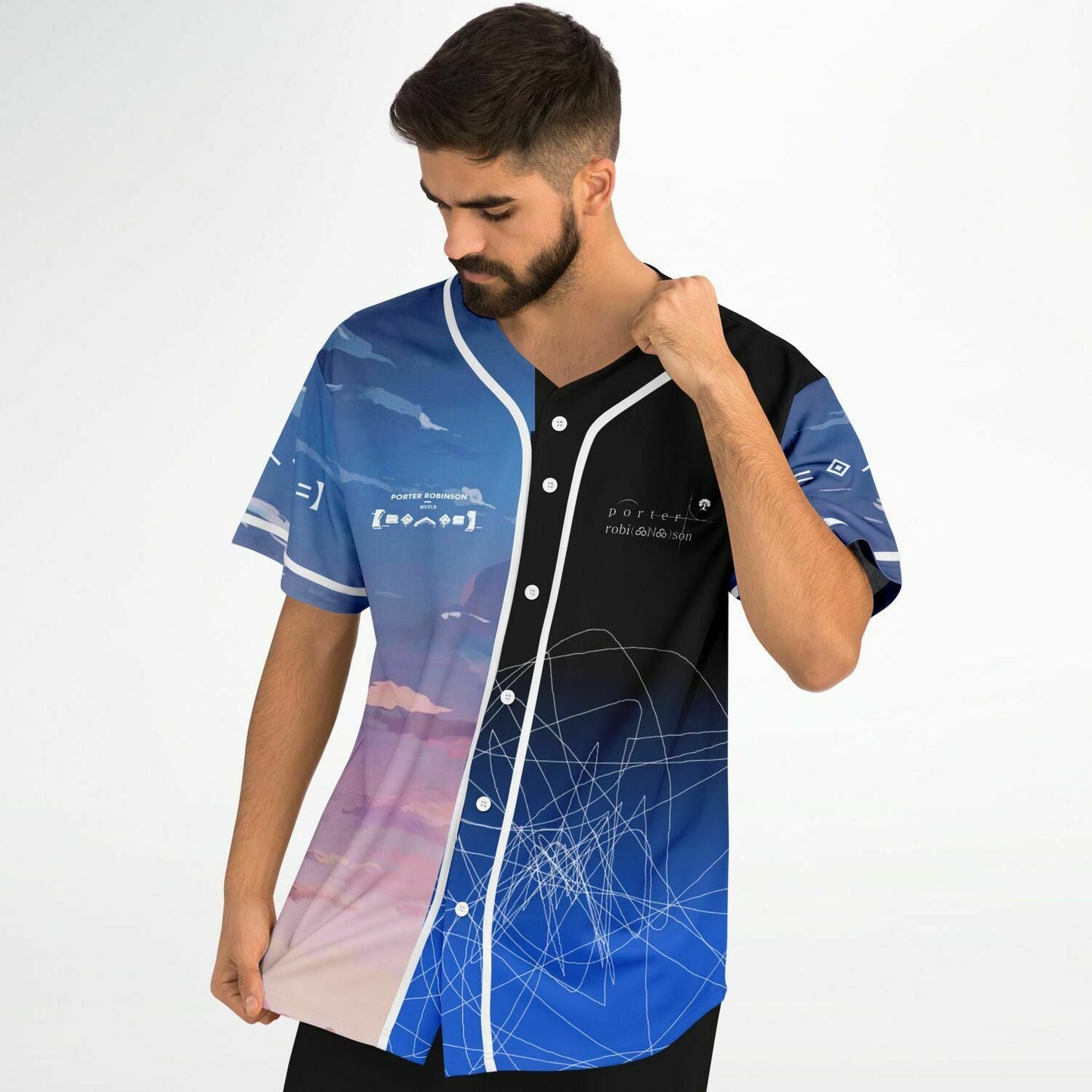 Porter Robinson Sky Blue Anime Rave Baseball Jersey