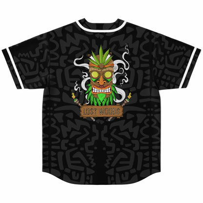 Lost Woods Black Charcoal Tonal Tribal Rave Baseball Jersey