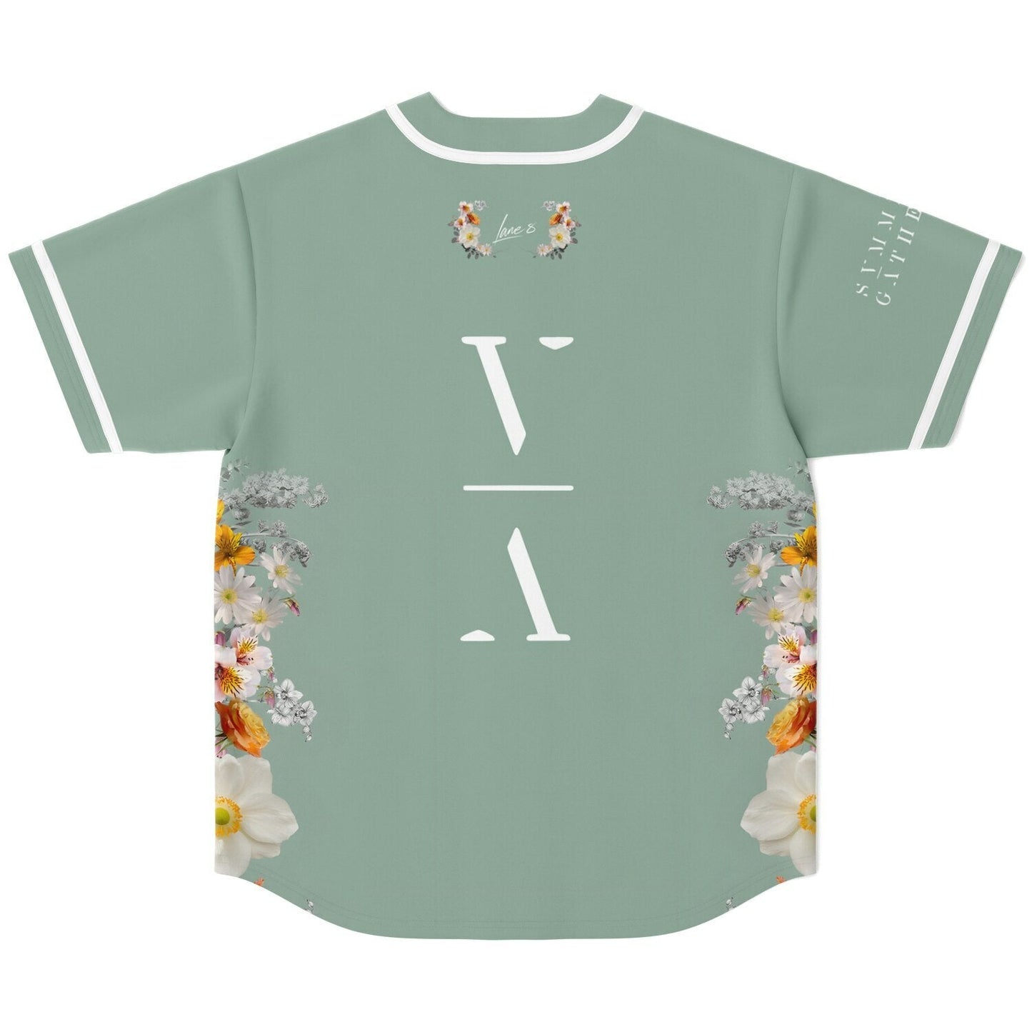 Lane 8 Sage Wildflower Bouquets Rave Baseball Jersey