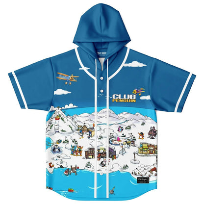 Blue White Club Penguin Rave Baseball Jersey