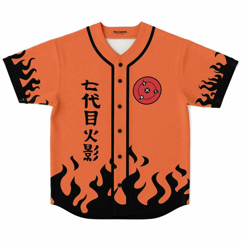Orange Black Flame Rave Baseball Jersey