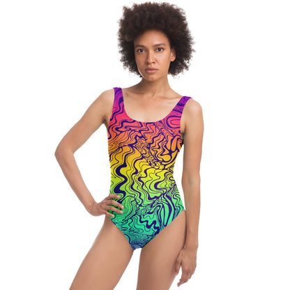 Rainbow Gradient Liquid Rave Swimsuit