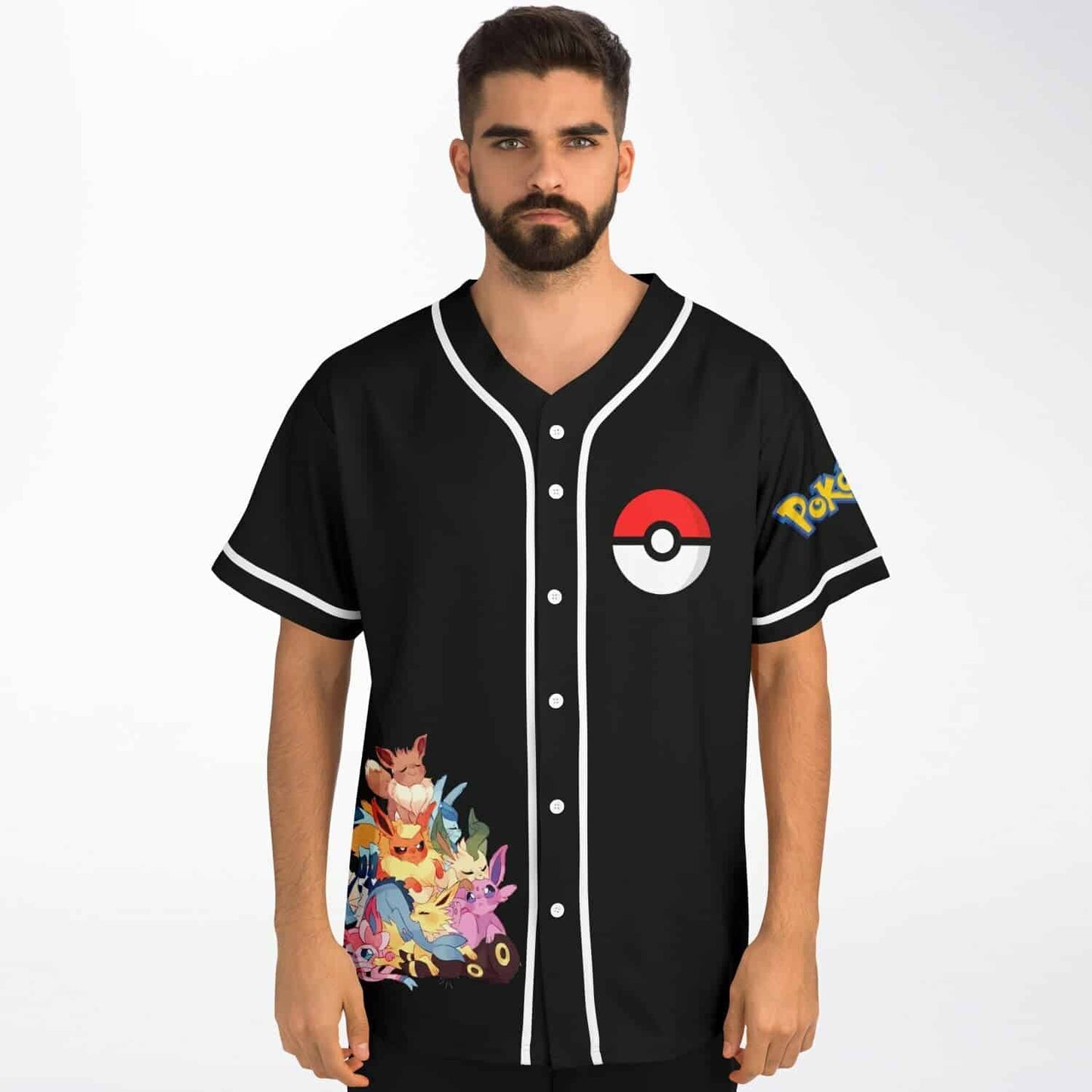 Black Group Eevee Rave Baseball Jersey